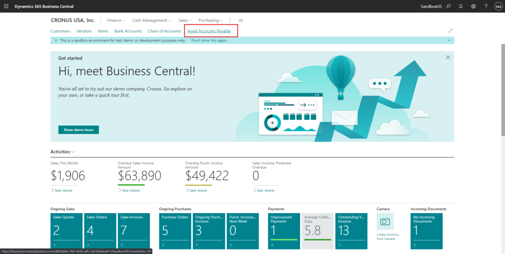 Microsoft Dynamics 365 Business Central (source: Microsoft)